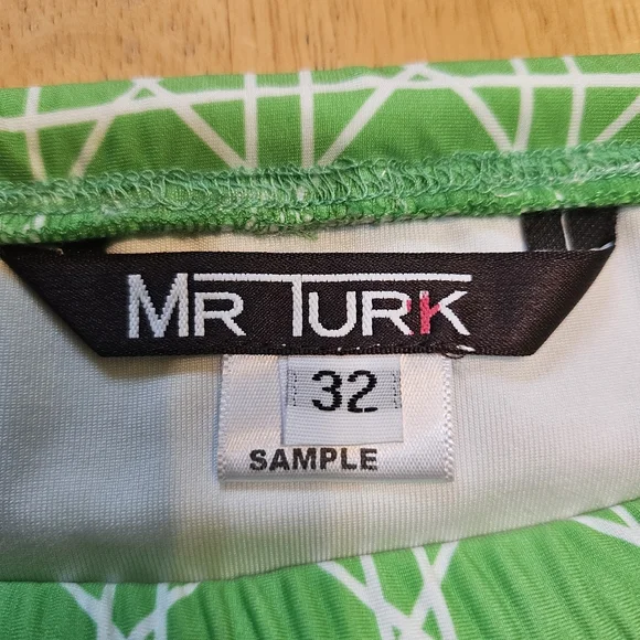 NEW Mr. Turk Bondi Swim Brief Billie Jean Print Green Geometric - Picture 4 of 7